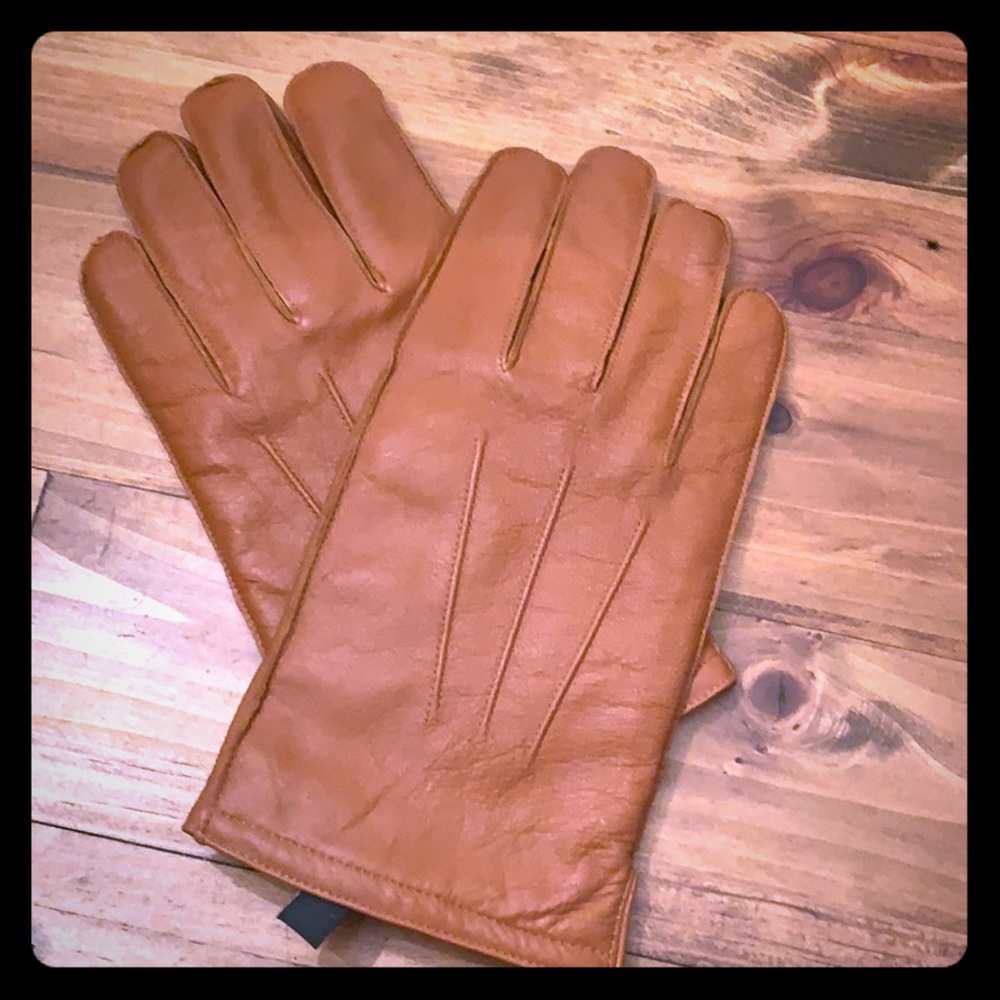 J Crew leather gloves Medium with soft lining